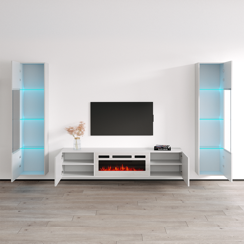 Cali WH-EF Floating Fireplace Entertainment Center - Meble Furniture
