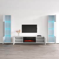 Cali BL-EF Floating Fireplace Entertainment Center - Meble Furniture