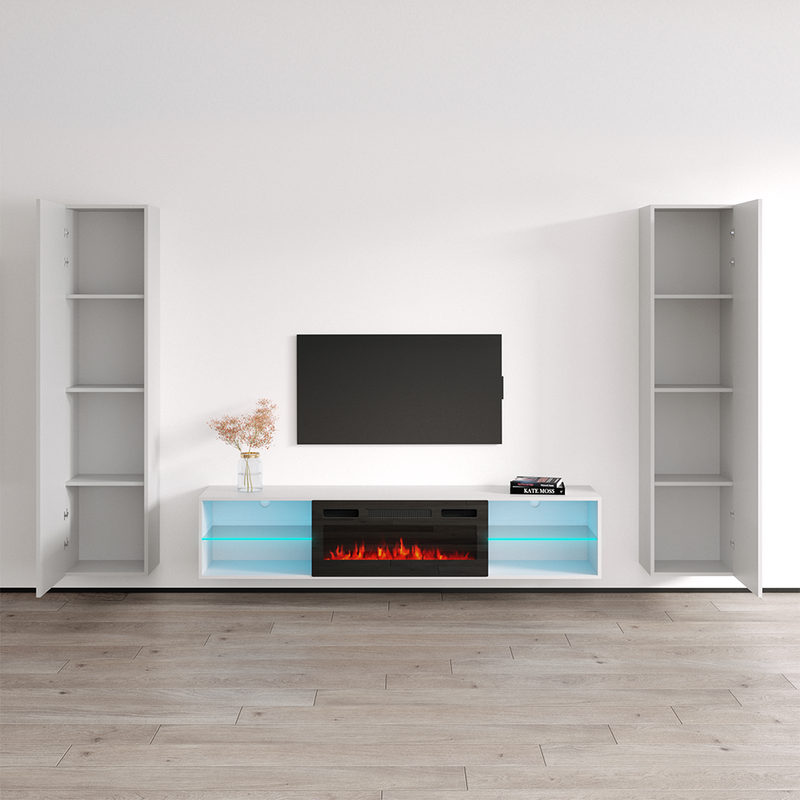 Lima BL-EF Floating Fireplace Entertainment Center - Meble Furniture
