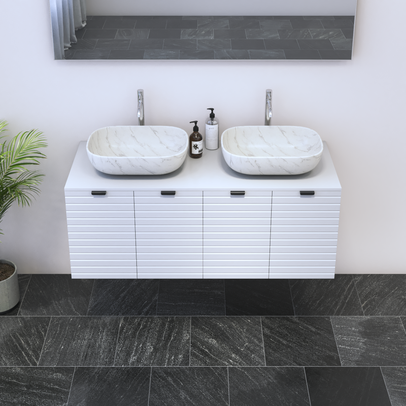 Capri 4D 120 Double Sink Floating Bathroom Vanity - Meble Furniture