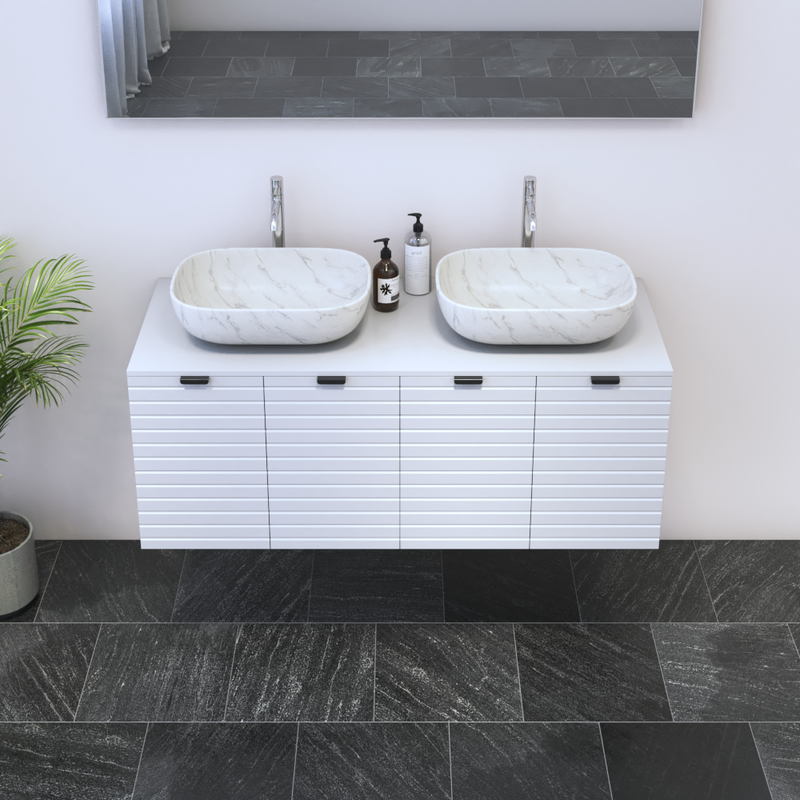 Capri 4D 120 Double Sink Floating Bathroom Vanity - Meble Furniture