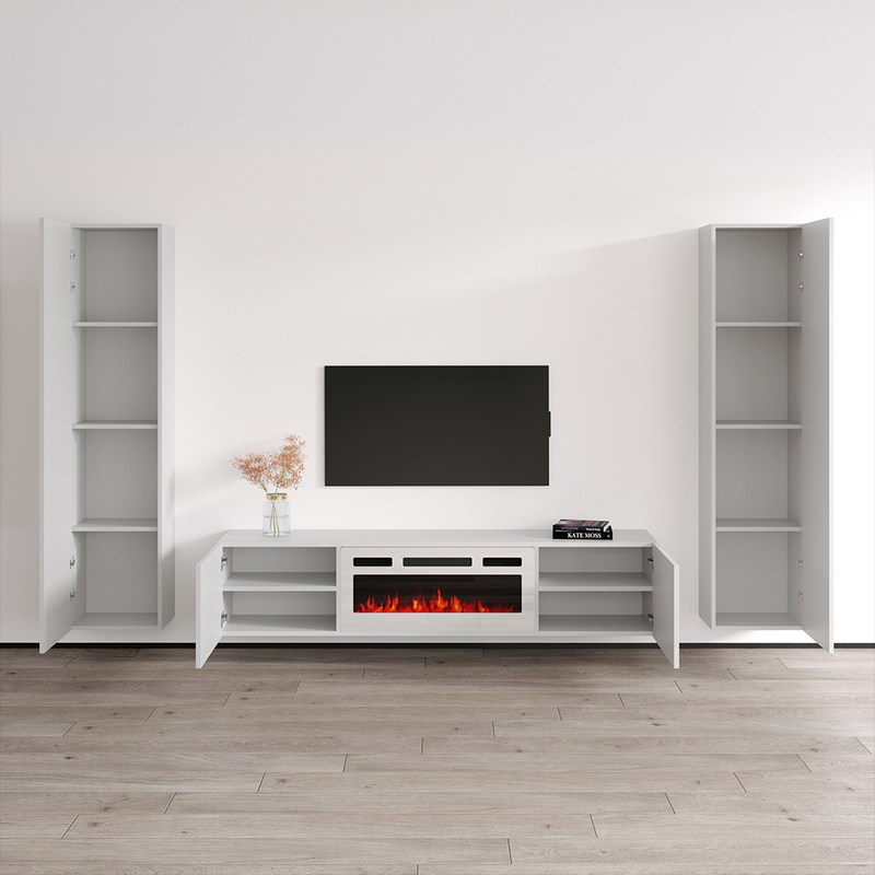 Cali WH-EF Floating Fireplace Entertainment Center - Meble Furniture