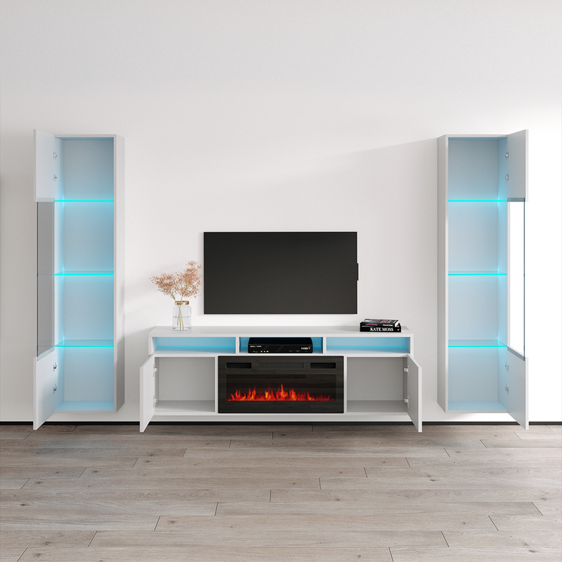 Giza BL-EF Floating Fireplace Entertainment Center - Meble Furniture