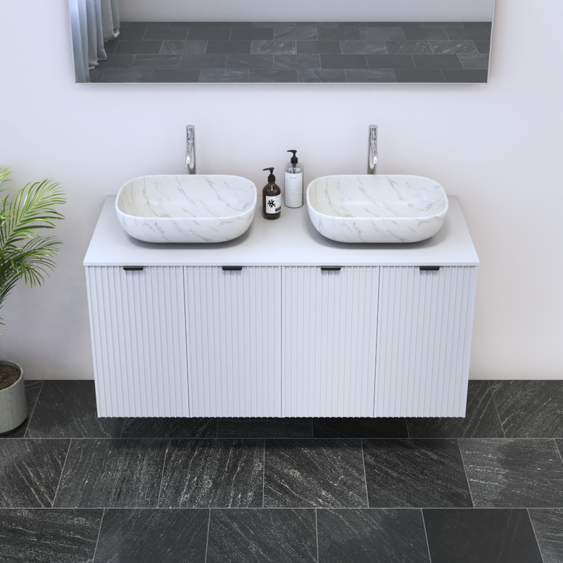 Nicole 4D 120 Double Sink Floating Bathroom Vanity - Meble Furniture