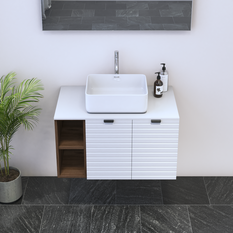 Capri 2D 60 Floating Bathroom Vanity with Shelf - Meble Furniture