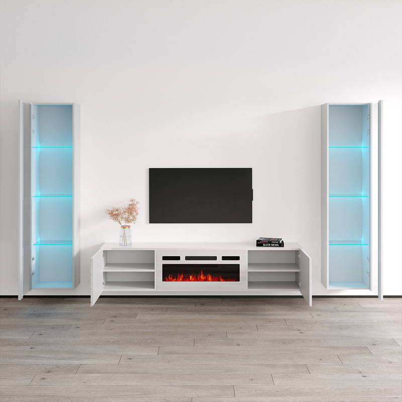 Luxe WH-EF Floating Fireplace Entertainment Center - Meble Furniture