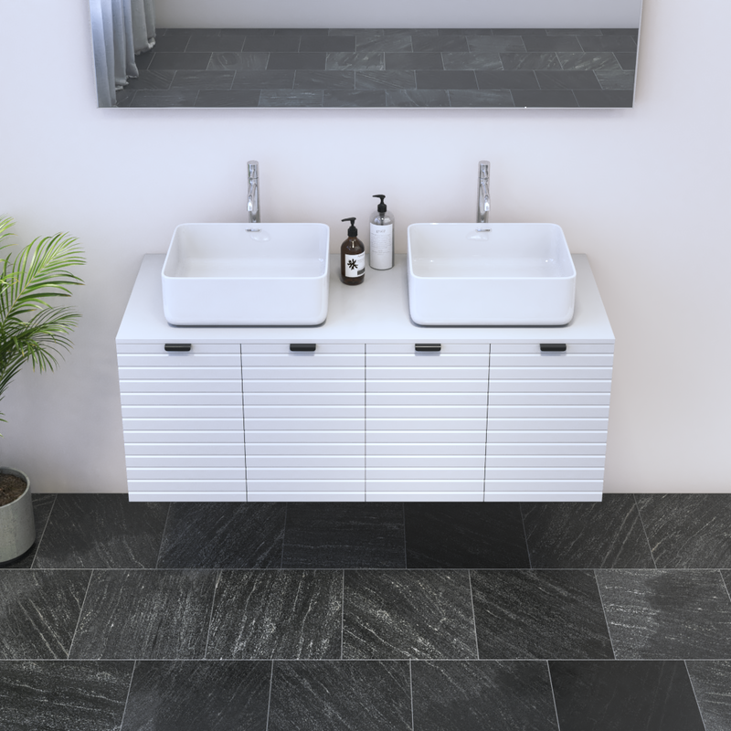 Capri 4D 120 Double Sink Floating Bathroom Vanity - Meble Furniture