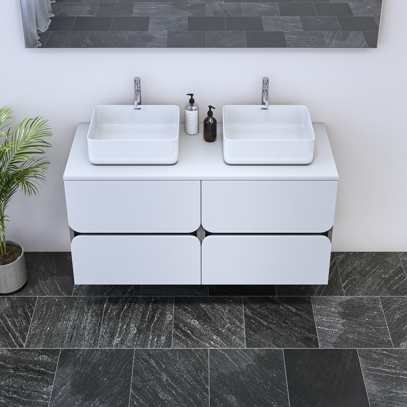 Azurro 4S 120 Double Sink Floating Bathroom Vanity - Meble Furniture