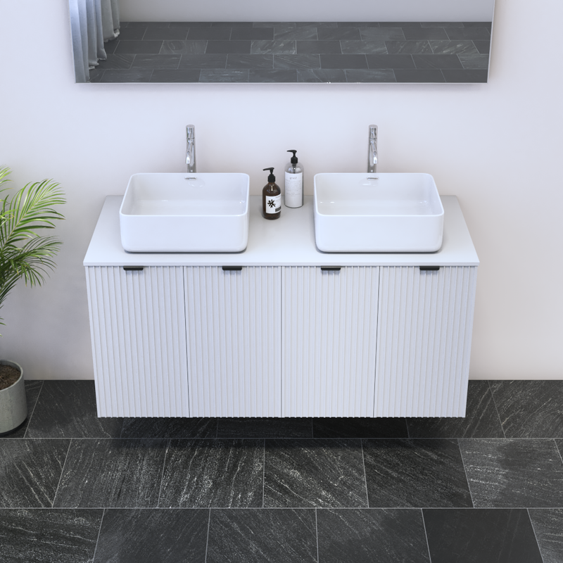 Nicole 4D 120 Double Sink Floating Bathroom Vanity - Meble Furniture