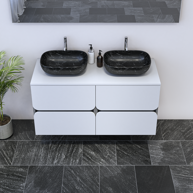 Azurro 4S 120 Double Sink Floating Bathroom Vanity - Meble Furniture