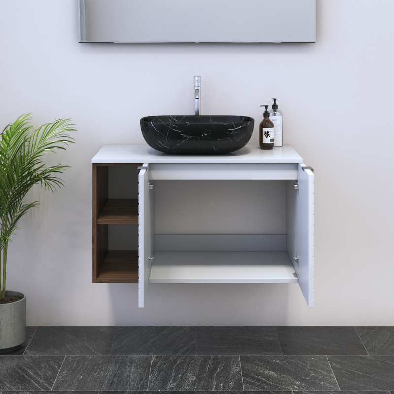 Capri 2D 60 Floating Bathroom Vanity with Shelf - Meble Furniture