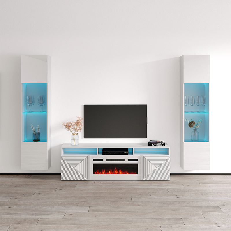 Giza WH-EF Floating Fireplace Entertainment Center - Meble Furniture