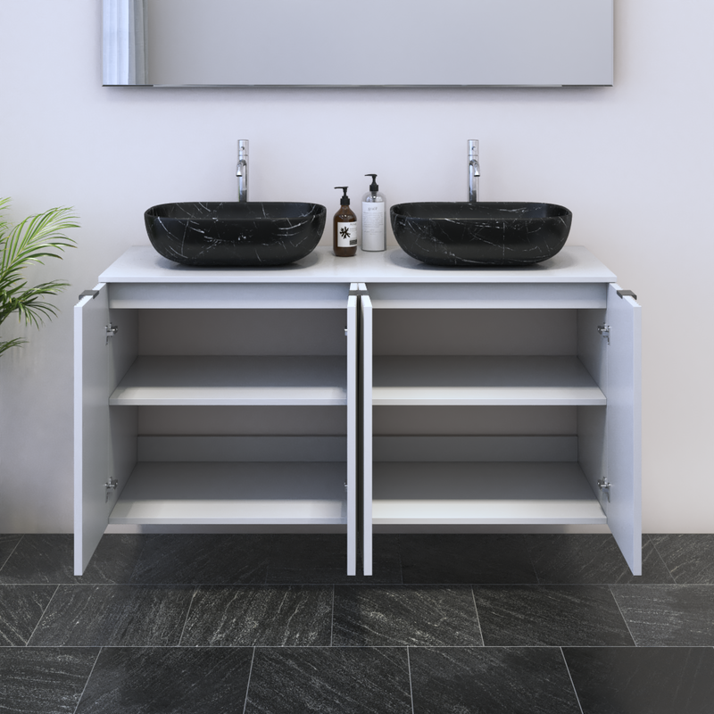 Nicole 4D 120 Double Sink Floating Bathroom Vanity - Meble Furniture