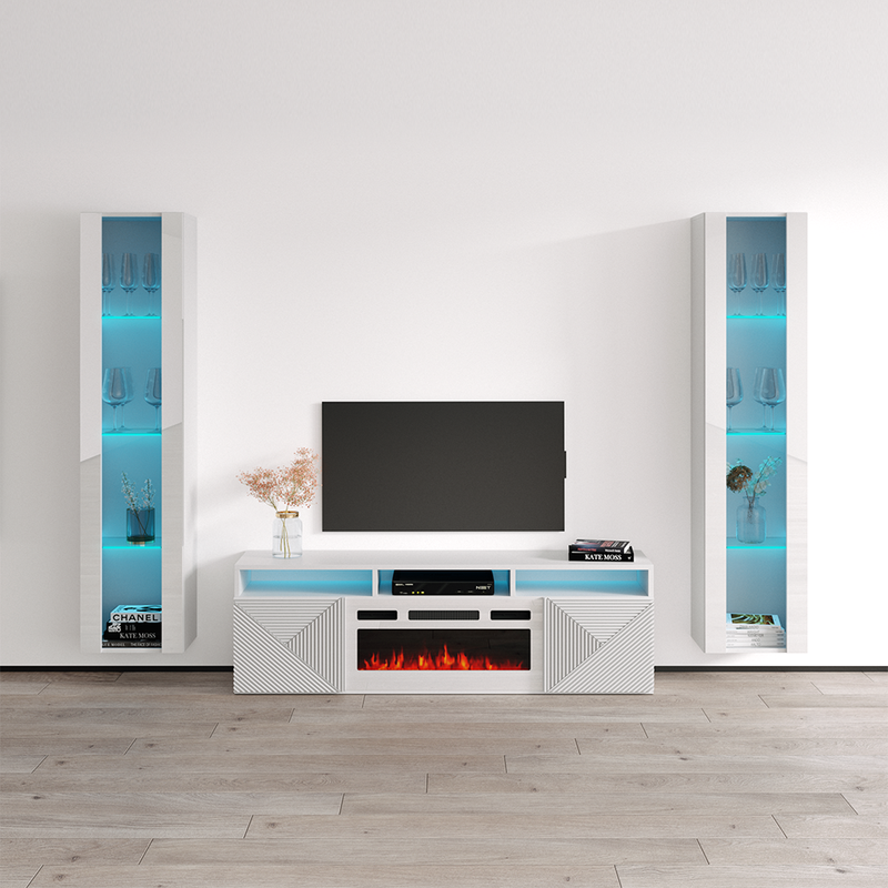 Giza WH-EF Floating Fireplace Entertainment Center - Meble Furniture