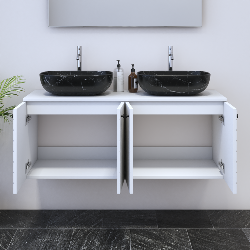 Avela 4D 120 Double Sink Floating Bathroom Vanity - Meble Furniture