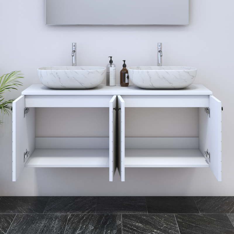 Avela 4D 120 Double Sink Floating Bathroom Vanity - Meble Furniture