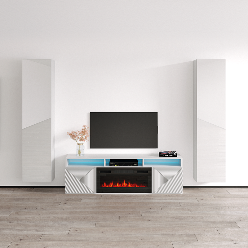 Giza BL-EF Floating Fireplace Entertainment Center - Meble Furniture