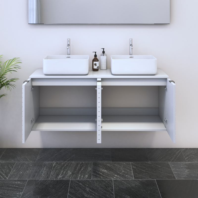 Capri 4D 120 Double Sink Floating Bathroom Vanity - Meble Furniture