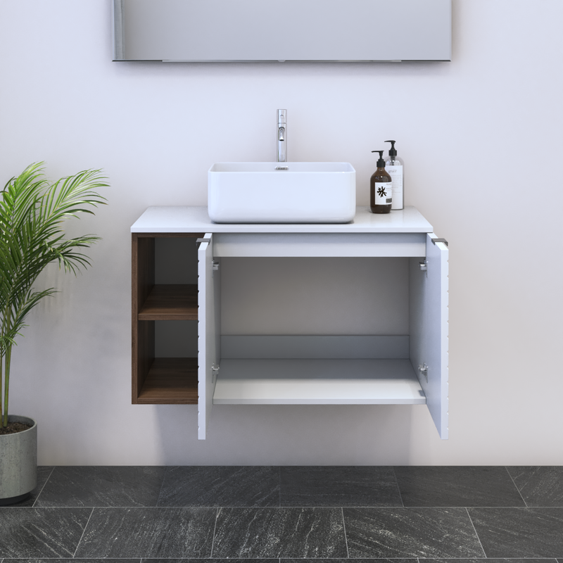 Capri 2D 60 Floating Bathroom Vanity with Shelf - Meble Furniture