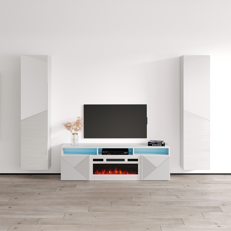 Giza WH-EF Floating Fireplace Entertainment Center - Meble Furniture