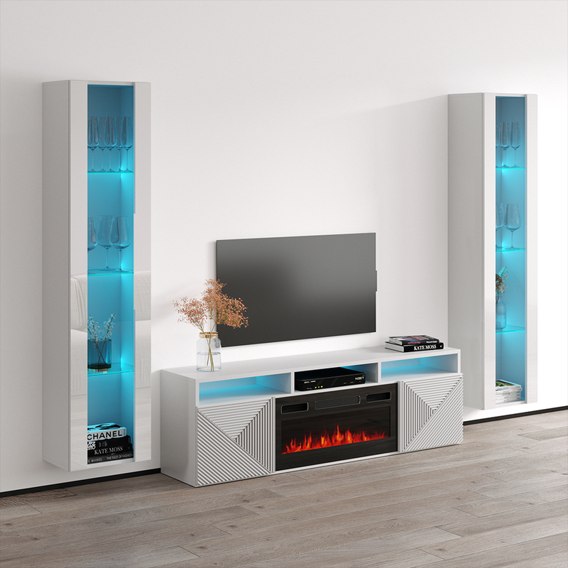 Giza BL-EF Floating Fireplace Entertainment Center - Meble Furniture