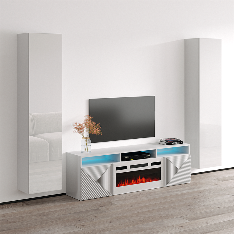 Giza WH-EF Floating Fireplace Entertainment Center - Meble Furniture