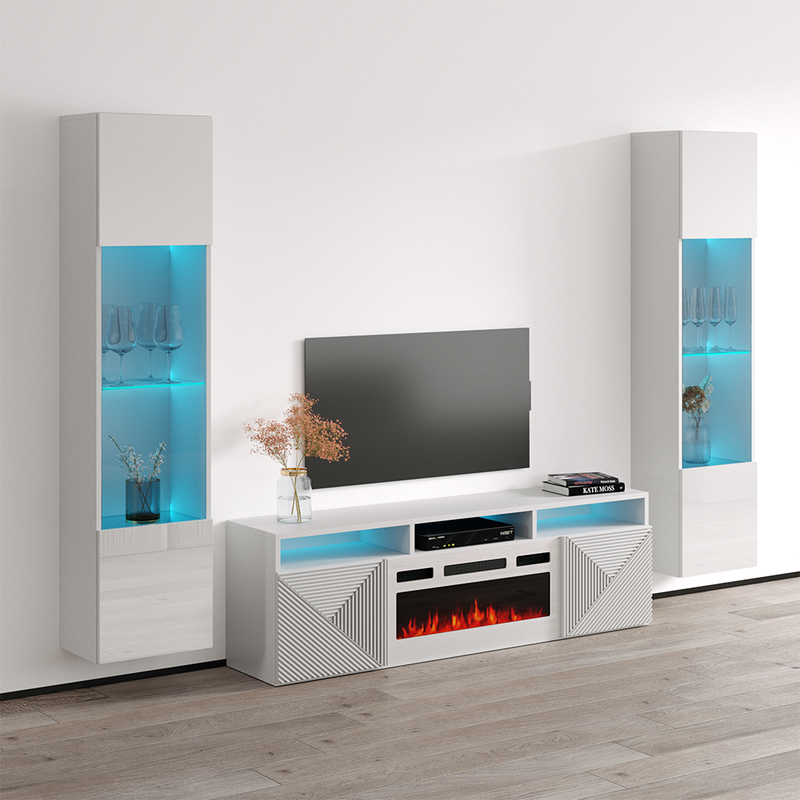 Giza WH-EF Floating Fireplace Entertainment Center - Meble Furniture