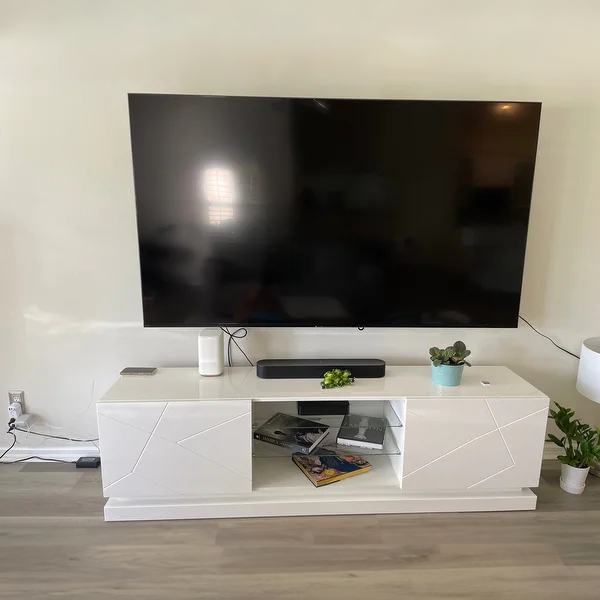 Xander wide high gloss tv stand deals