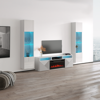 Giza BL-EF Floating Fireplace Entertainment Center - Meble Furniture