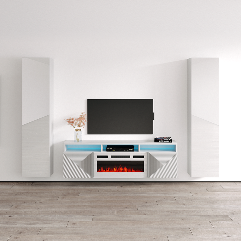 Giza WH-EF Floating Fireplace Entertainment Center - Meble Furniture