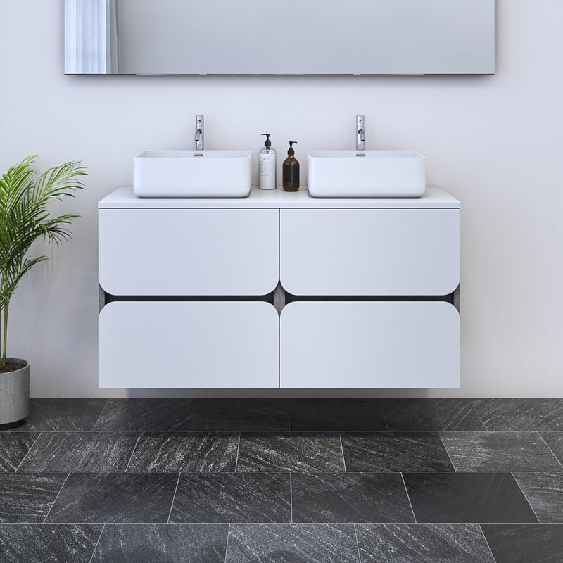 Azurro 4S 120 Double Sink Floating Bathroom Vanity - Meble Furniture
