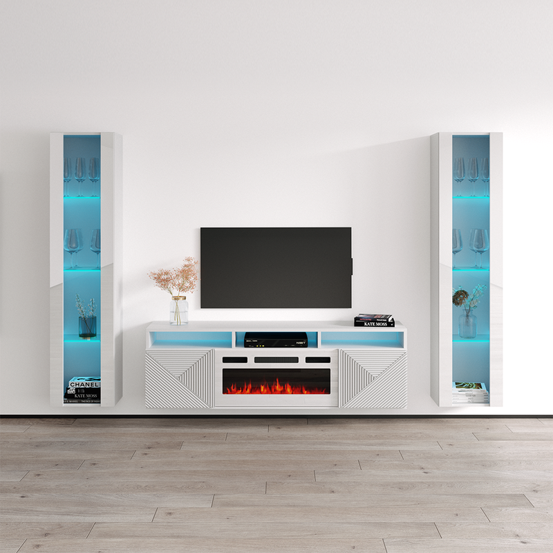 Giza WH-EF Floating Fireplace Entertainment Center - Meble Furniture