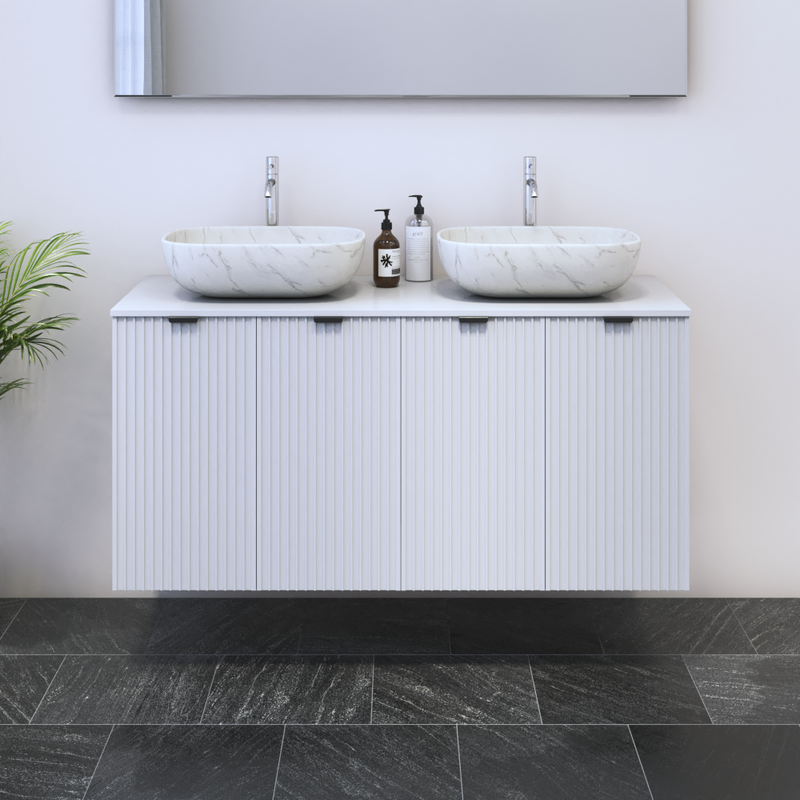 Nicole 4D 120 Double Sink Floating Bathroom Vanity - Meble Furniture