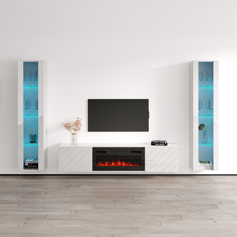 Luxe BL-EF Floating Fireplace Entertainment Center - Meble Furniture