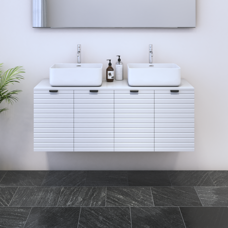 Capri 4D 120 Double Sink Floating Bathroom Vanity - Meble Furniture