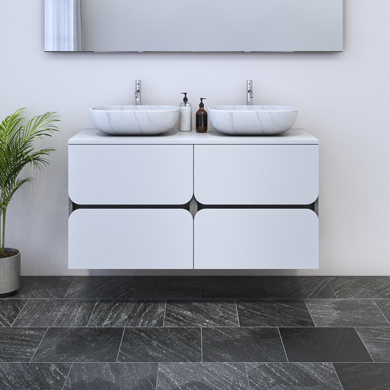 Azurro 4S 120 Double Sink Floating Bathroom Vanity - Meble Furniture