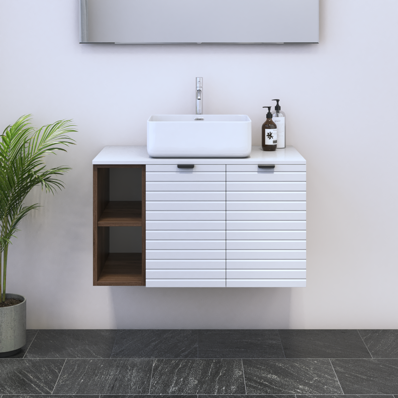 Capri 2D 60 Floating Bathroom Vanity with Shelf - Meble Furniture