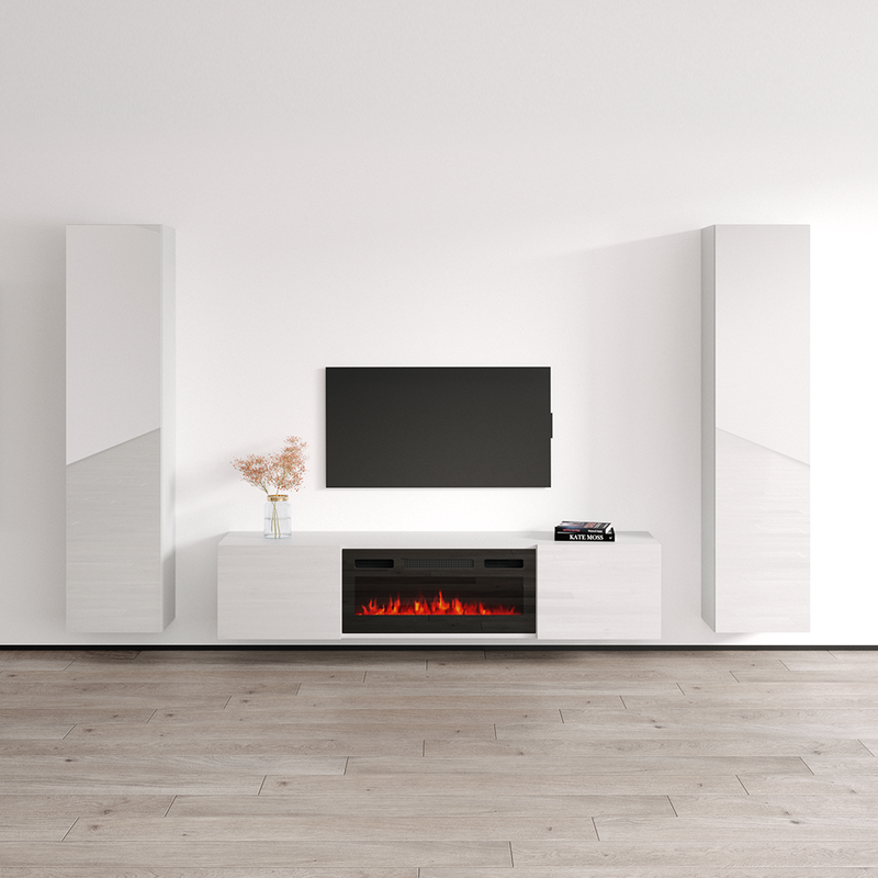 Cali BL-EF Floating Fireplace Entertainment Center - Meble Furniture