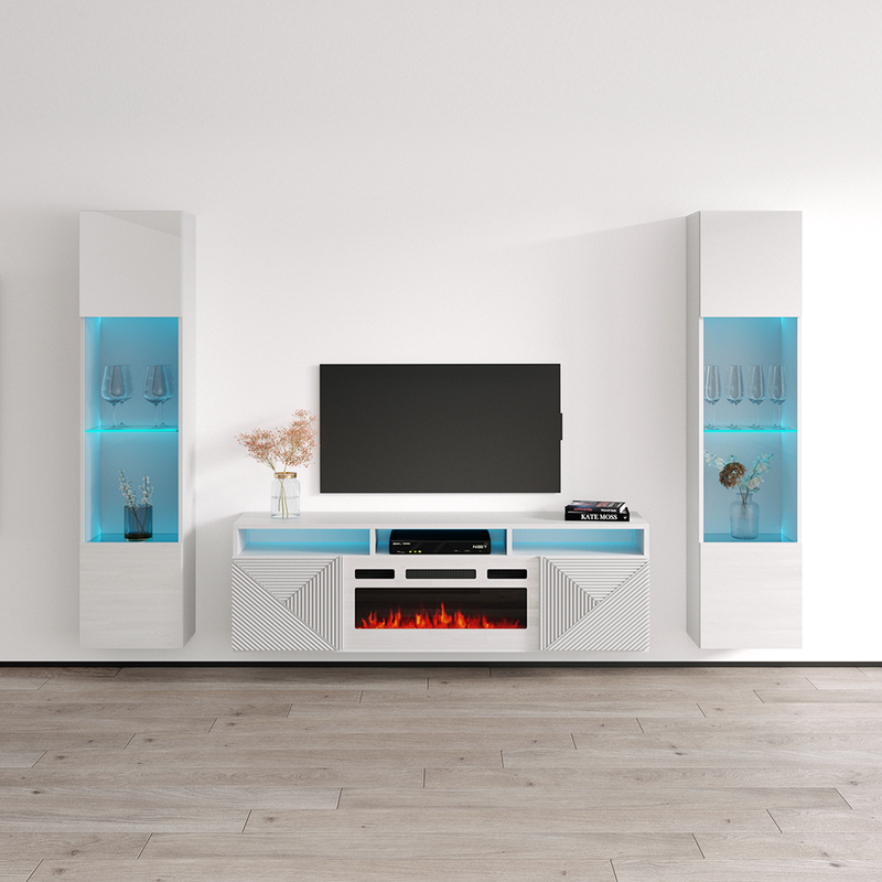 Giza WH-EF Floating Fireplace Entertainment Center - Meble Furniture