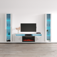 Giza BL-EF Floating Fireplace Entertainment Center - Meble Furniture