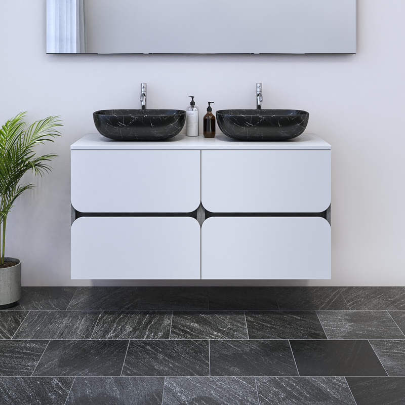 Azurro 4S 120 Double Sink Floating Bathroom Vanity - Meble Furniture