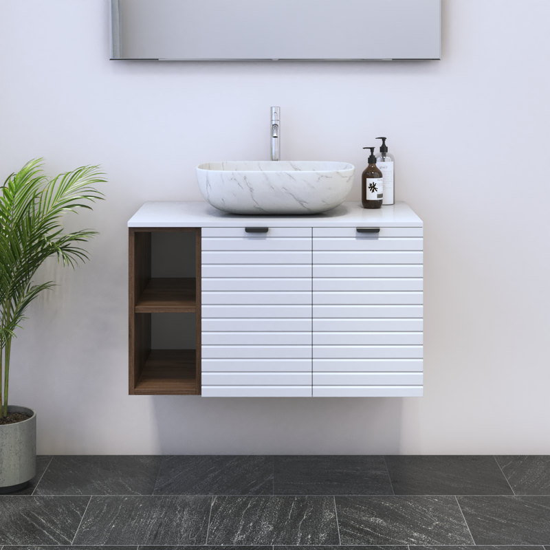 Capri 2D 60 Floating Bathroom Vanity with Shelf - Meble Furniture