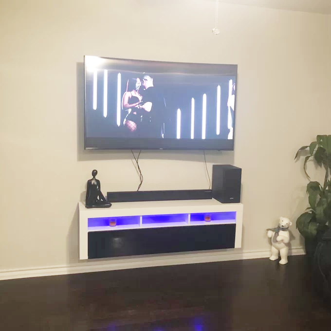 Milano classic tv stand with led lights deals