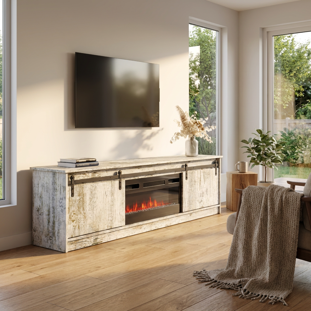 Granero 04 BL-EF Fireplace TV Stand