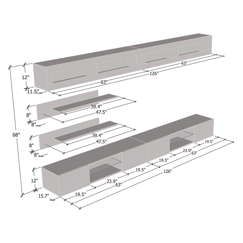 Fly I 33TV Floating Entertainment Center - Meble Furniture