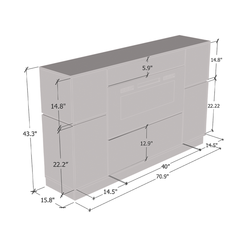 Odessa WH-EF Fireplace Sideboard - Meble Furniture