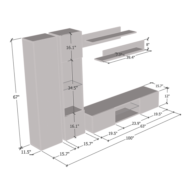 Fly A 33TV Floating Entertainment Center - Meble Furniture