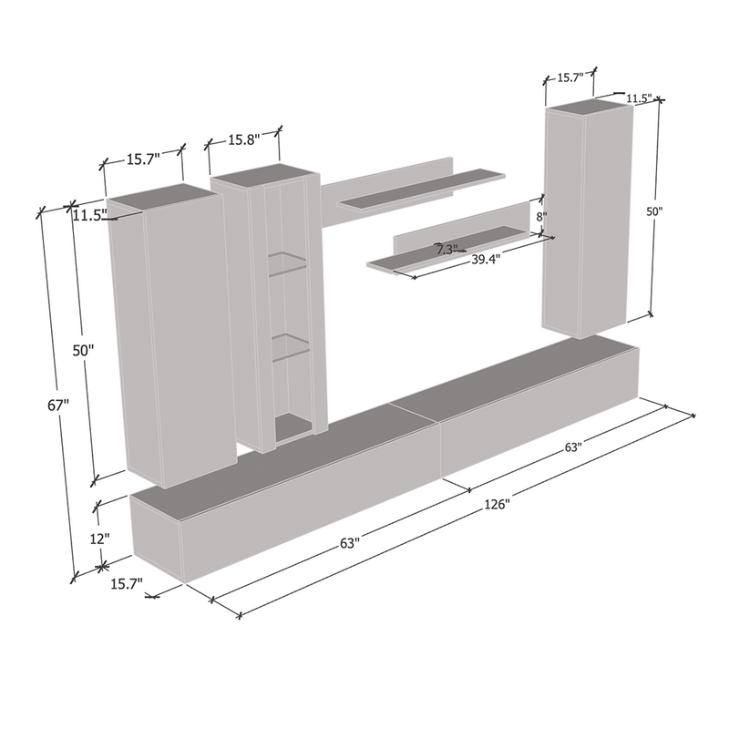 Fly E 30TV Floating Entertainment Center - Meble Furniture