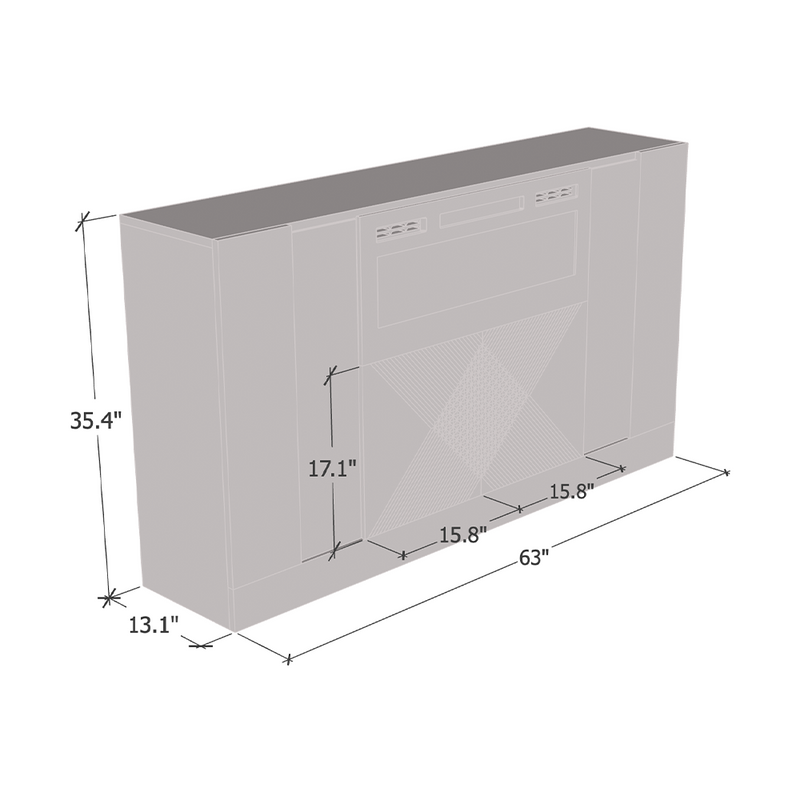 Diuna WH-EF Fireplace Sideboard - Meble Furniture