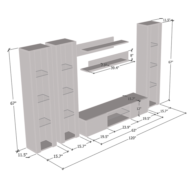 Fly C 33TV Floating Entertainment Center - Meble Furniture